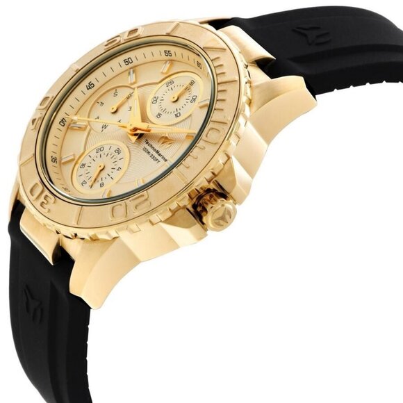 NWT Authentic Technomarine Sea Quartz Gold Dial Women's Watch - Picture 2 of 3